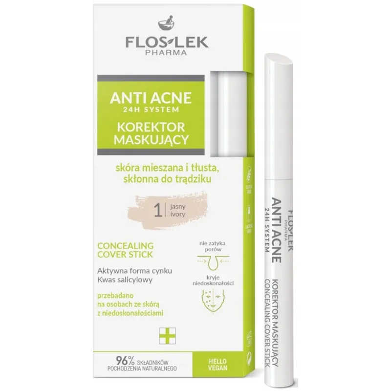 FLOSLEK ANTI ACNE PUNKTOWY KOREKTOR MASKUJĄCY JASNY