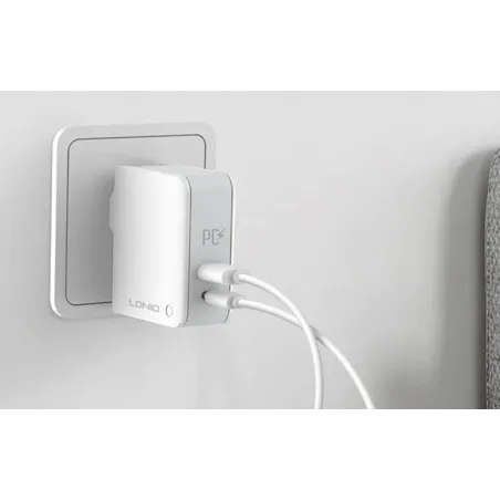 Szybka Ładowarka Sieciowa Ldnio A4403C Usb + Usb-C 30W Z Kablem Usb-C – Usb-C