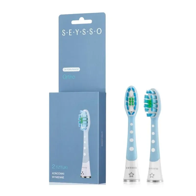 KOŃCÓWKI DO SZCZOTECZKI SEYSSO OXYGEN ORTHO ORTODONTYCZNE 2 SZT.