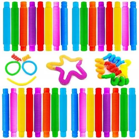 ZESTAW 12 DUŻYCH RUREK SENSORYCZNYCH POP TUBES XL ANTYSTRESOWE 3+