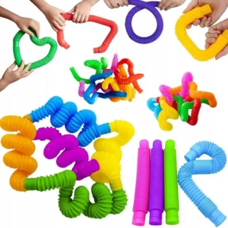 Zestaw 12 Dużych Rurek Sensorycznych Pop Tubes Xl Antystresowe 3+