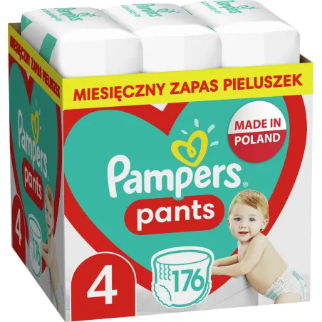 PIELUCHOMAJTKI PAMPERS PANTS ROZMIAR 4, 9-15 KG 176 SZT