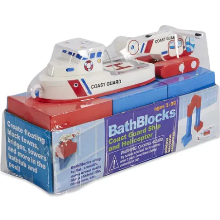 ZABAWKA DO KĄPIELI STRAŻ PRZYBRZEŻNA HELIKOPTER  BATHBLOCKS 12M+