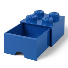 POJEMNIK SZUFLADA KLOCEK 4 WYPUSTKI NIEBIESKI 25 X 25 X 18 CM LEGO 4005