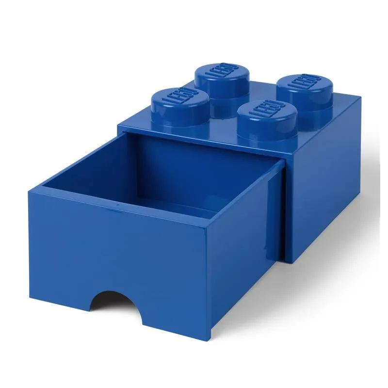 POJEMNIK SZUFLADA KLOCEK 4 WYPUSTKI NIEBIESKI 25 X 25 X 18 CM LEGO 4005