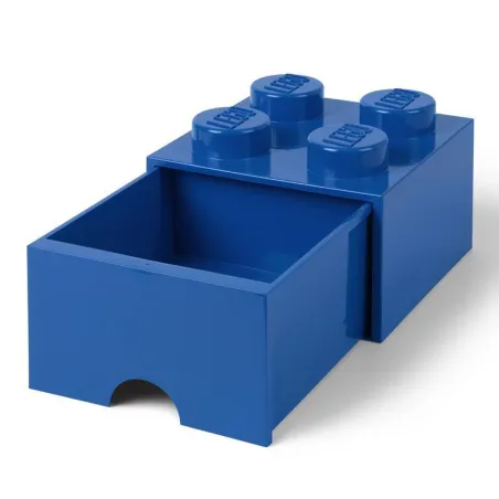 POJEMNIK SZUFLADA KLOCEK 4 WYPUSTKI NIEBIESKI 25 X 25 X 18 CM LEGO 4005
