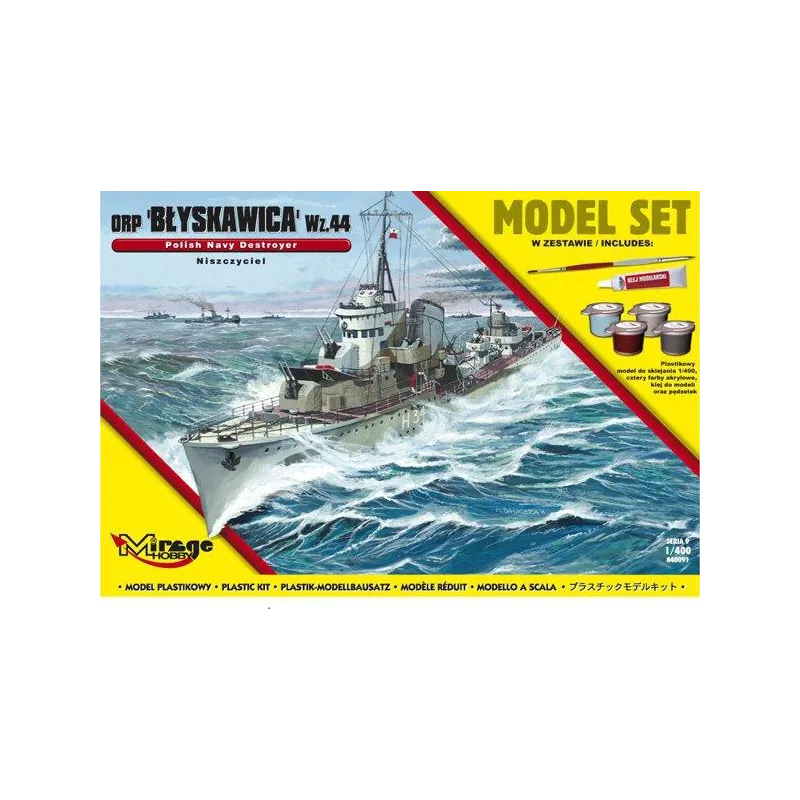 NISZCZYCIEL ORP BŁYSKAWICA 44 ZESTAW MODELARSKI 8+