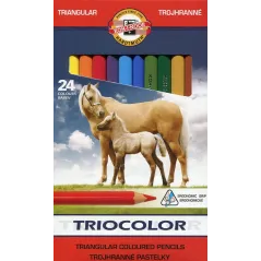 KREDKI TRÓJKĄTNE GRUBE TRICOLOR KOH-I-NOOR - Koh-I-Noor