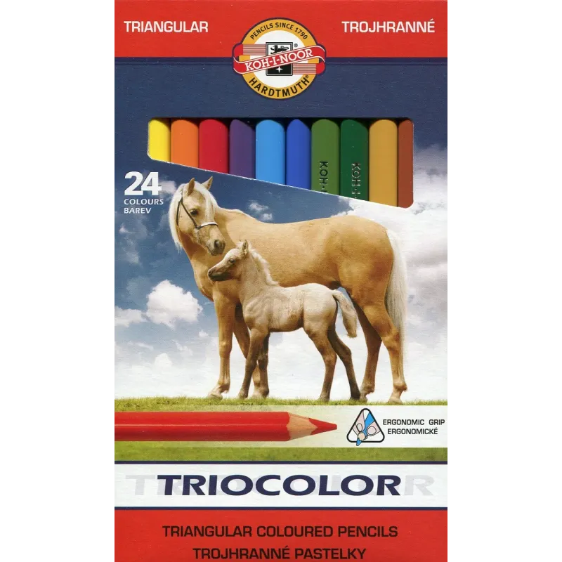 KREDKI TRÓJKĄTNE GRUBE TRICOLOR KOH-I-NOOR - Koh-I-Noor