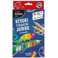 KREDKI TRÓJKĄTNE GRUBE 12 KOLORÓW