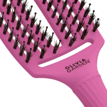 Szczotka Z Naturalnym Włosiem Dzika Olivia Garden Fingerbrush Różowa