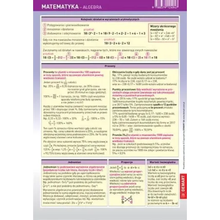 MATEMATYKA - ALGEBRA. ŚCIĄGAWKA