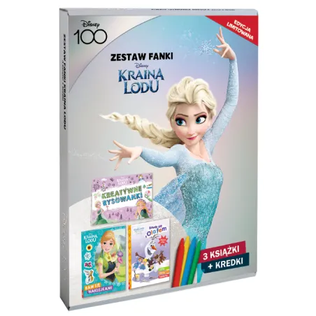 Disney Kraina Lodu. Zestaw Fanki: 3 Książki + Kredki