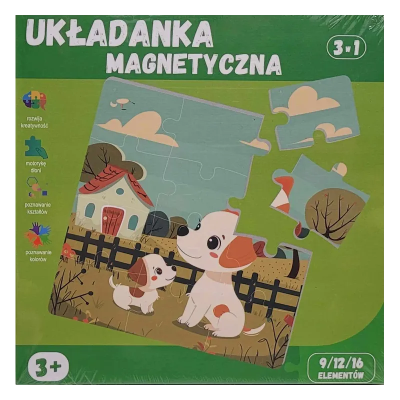 UKŁADANKA MAGNETYCZNA ZWIERZĘTA DOMOWE 3W1 4+