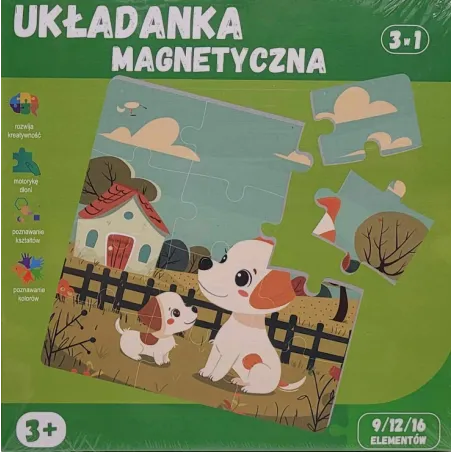 UKŁADANKA MAGNETYCZNA ZWIERZĘTA DOMOWE 3W1 4+