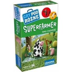 SUPERFARMER HODUJ ZWIERZĘTA GRA PODRÓŻNA PLANSZOWA GRANNA 6+