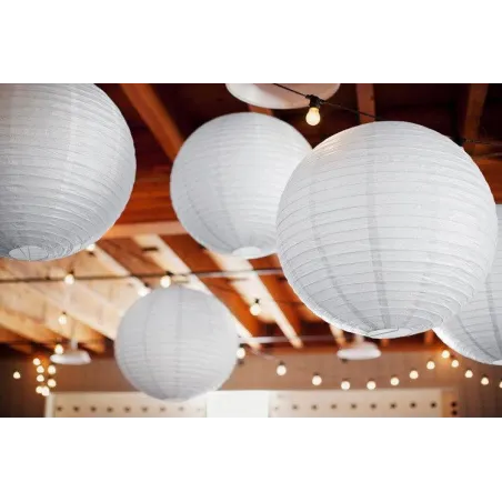 Lampion Papierowy Biały Dekoracyjny 45 Cm