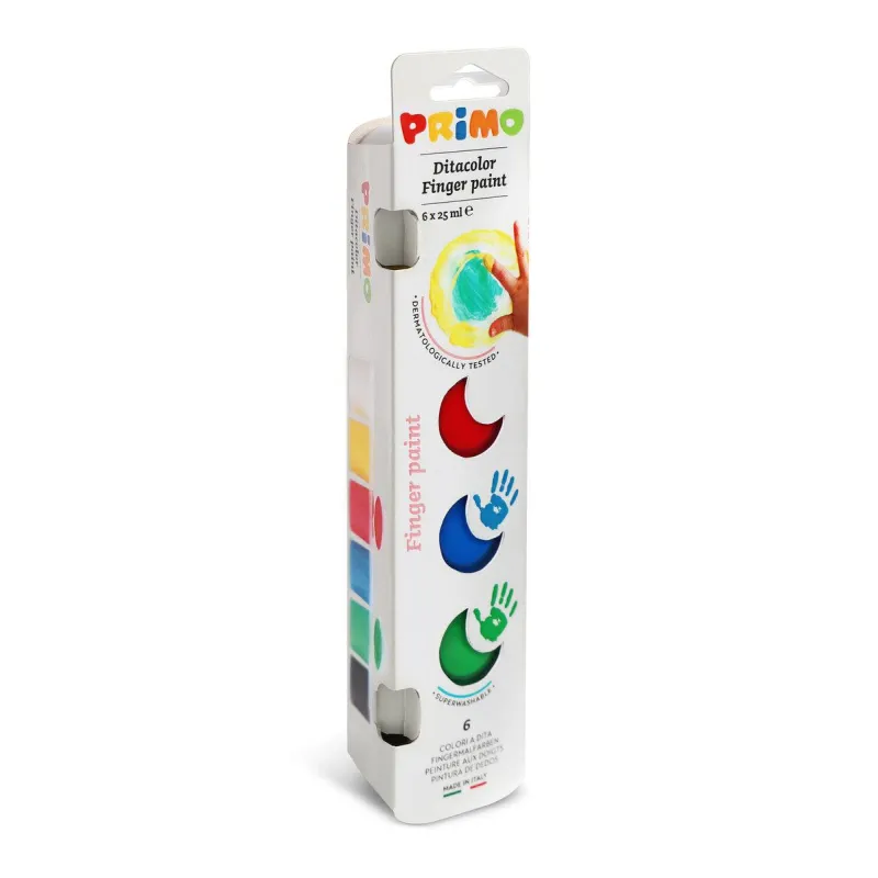FARBY DO MALOWANIA PALCAMI 6 KOLORÓW PRIMO 2+ - Morocolor