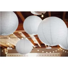 LAMPION PAPIEROWY BIAŁY 35CM