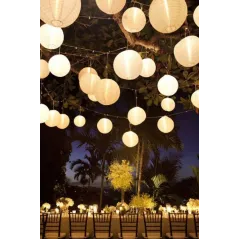 Lampion Papierowy Biały 35Cm