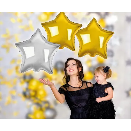 Balony Foliowe Gwiazdy 3 Sztuki Godan