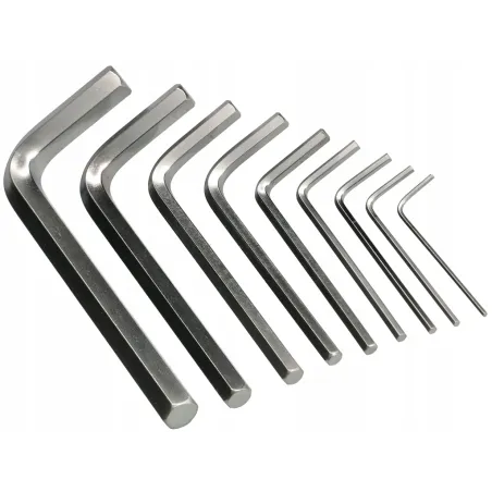 Klucze Imbusowe Wkrętaki Krótkie Crv 1,5–10 Mm 9 Sztuk