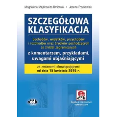 SZCZEGÓŁOWA KLASYFIKACJA DOCHODÓW, WYDATKÓW, PRZYCHODÓW I ROZCHODÓW ORAZ ŚRODKÓW POCHODZĄCYCH ZE ŹRÓDEŁ ZAGRANICZ...