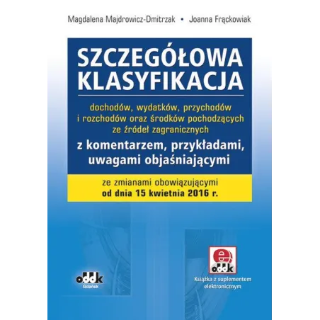 SZCZEGÓŁOWA KLASYFIKACJA DOCHODÓW, WYDATKÓW, PRZYCHODÓW I ROZCHODÓW ORAZ ŚRODKÓW POCHODZĄCYCH ZE ŹRÓDEŁ ZAGRANICZ...