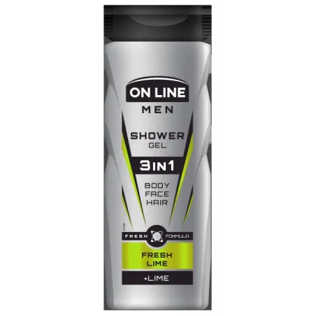 ŻEL POD PRYSZNIC DLA MĘŻCZYZN 3IN1 FRESH LIME + LIME 400ML ON LINE