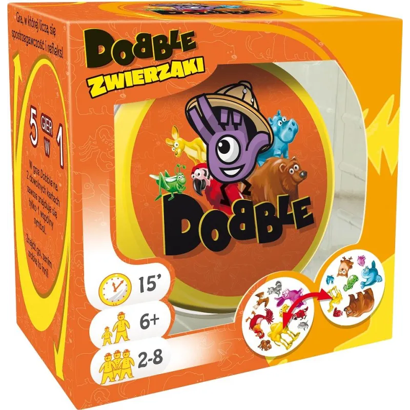 DOBBLE ZWIERZAKI GRA TOWARZYSKA 6+