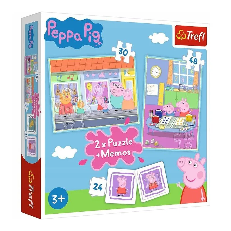 PUZZLE ŚWINKA PEPPA + MEMO 102 ELEMENTY TREFL 3+