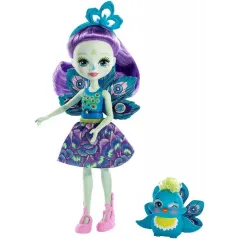 LALKA ENCHANTIMALS PATTER PEACOCK + PAW FLAP 4+ - Mattel