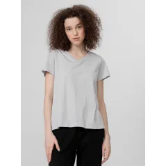 T-SHIRT KOSZULKA DAMSKA 4F TSD352 BAWEŁNA LUŹNY KRÓJ DEKOLT V