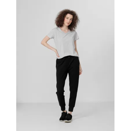 T-Shirt Koszulka Damska 4F Tsd352 Bawełna Luźny Krój Dekolt V
