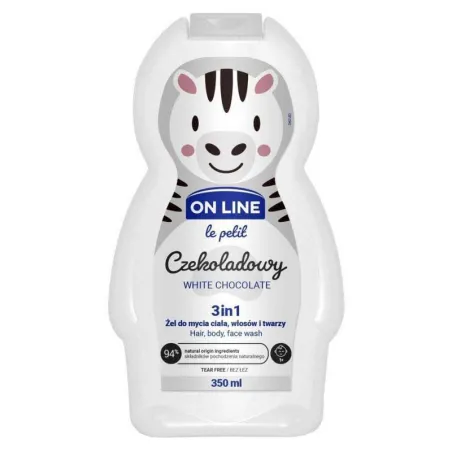 CZEKOLADOWY ŻEL DO MYCIA CIAŁA WŁOSÓW I TWARZY 3IN1 350ML ON LINE