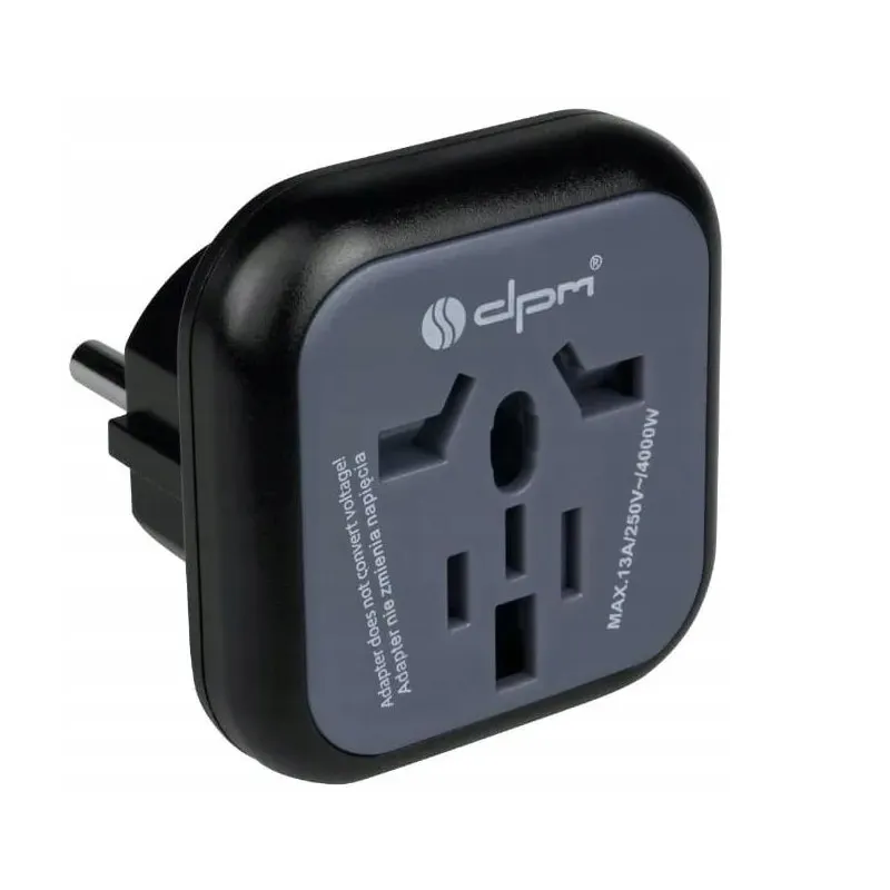 ADAPTER PODRÓŻNY EUROPA PF01EU-B DO WTYCZEK A B G I CZARNY
