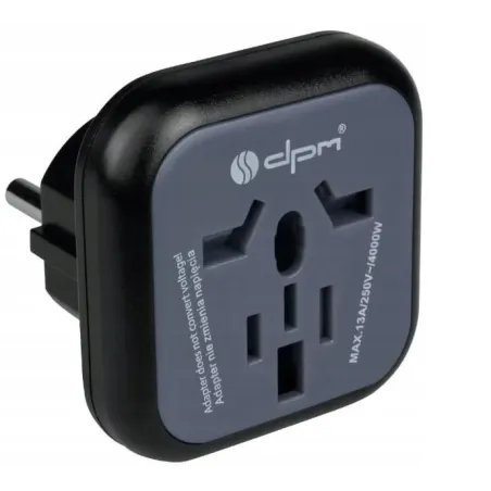 ADAPTER PODRÓŻNY EUROPA PF01EU-B DO WTYCZEK A B G I CZARNY