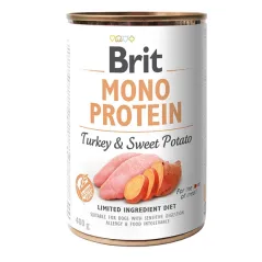 BRIT MONO PROTEIN TURKEY & SWEET POTATO 400G – MOKRA KARMA DLA PSA Z INDYKIEM I BATATEM