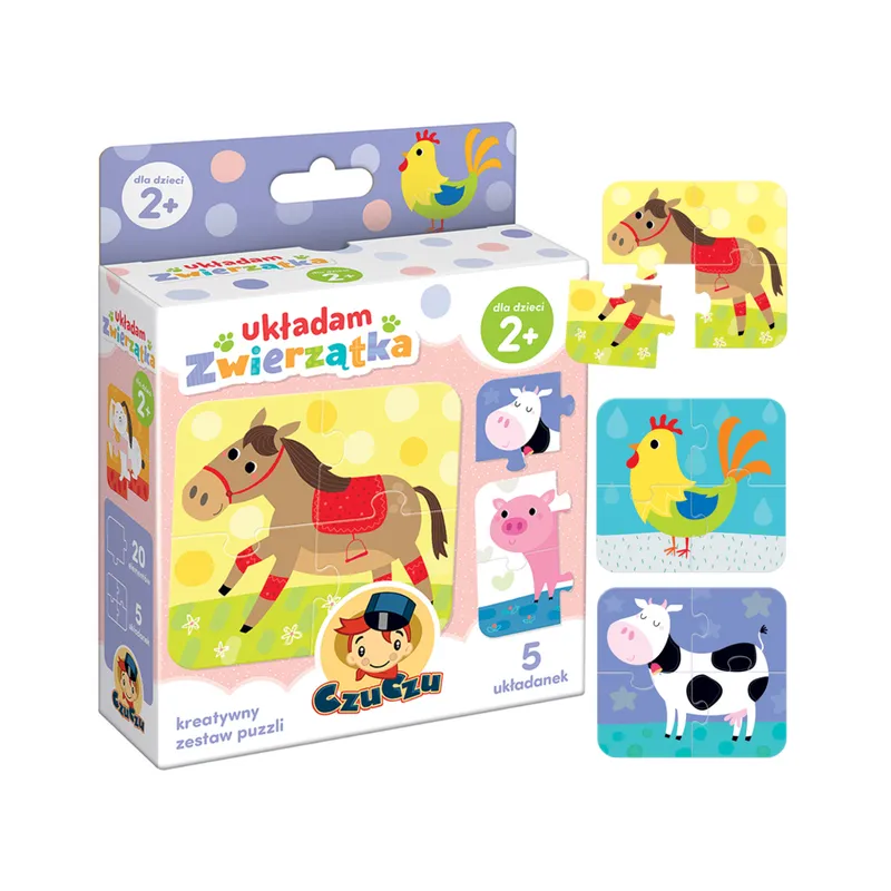 UKŁADAM ZWIERZĄTKA 5 UKŁADANEK CZUCZU 2+ - Bright Junior Media