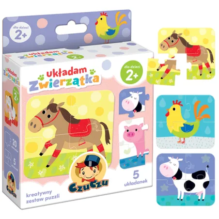 UKŁADAM ZWIERZĄTKA 5 UKŁADANEK CZUCZU 2+ - Bright Junior Media