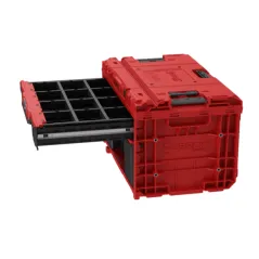 SKRZYNKA NARZĘDZIOWA QBRICK ONE DRAWER 2 PLUS 2.0 CUSTOM RED ULTRA HD Z SZUFLADAMI