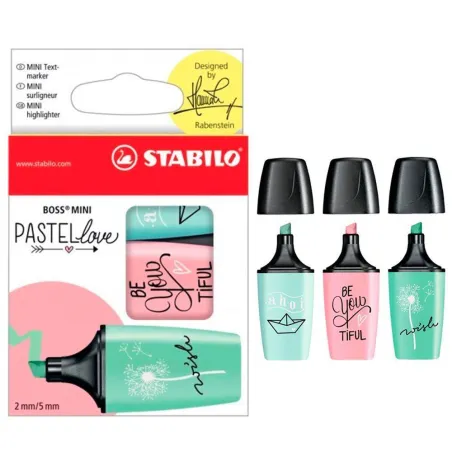 ZAKREŚLACZE PASTELLOVE MINI BOSS STABILO 3 SZT. - Stabilo
