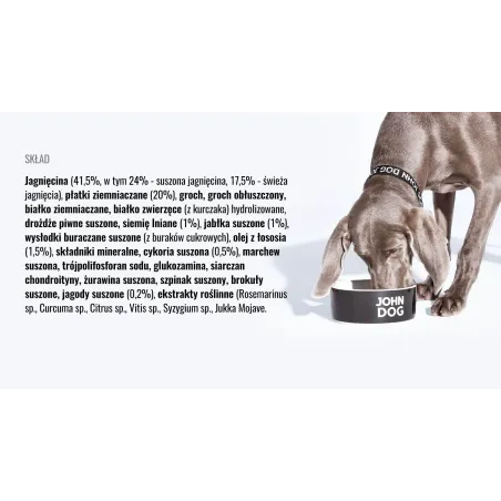 John Dog Karma Sucha Premium Light Jagnięcina 12Kg – Bezzbożowa Dla Psów Dorosłych I Seniorów