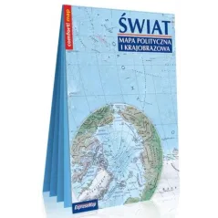 ŚWIAT MAPA POLITYCZNA I KRAJOBRAZOWA LAMINOWANA MAPA W FORMACIE XXL 1:31 000 000