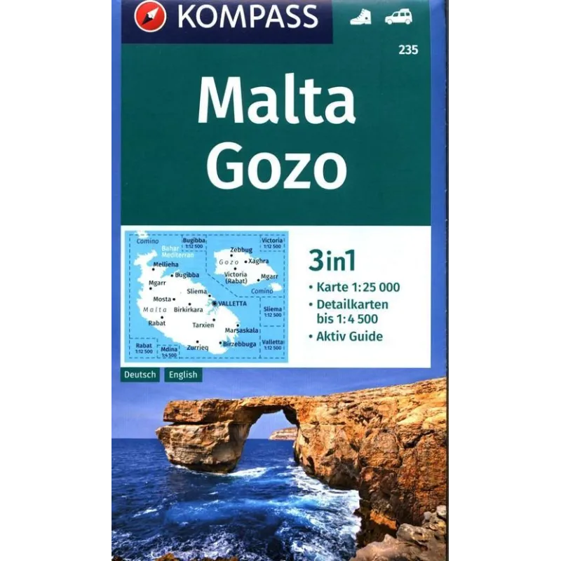 MALTA GOZO 3IN1 MAPA TURYSTYCZNA 1:25 000
