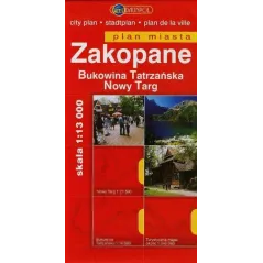 Zakopane Bukowina Tatrzańska Nowy Targ plan miasta skala 1:13 000 Praca Zbiorowa