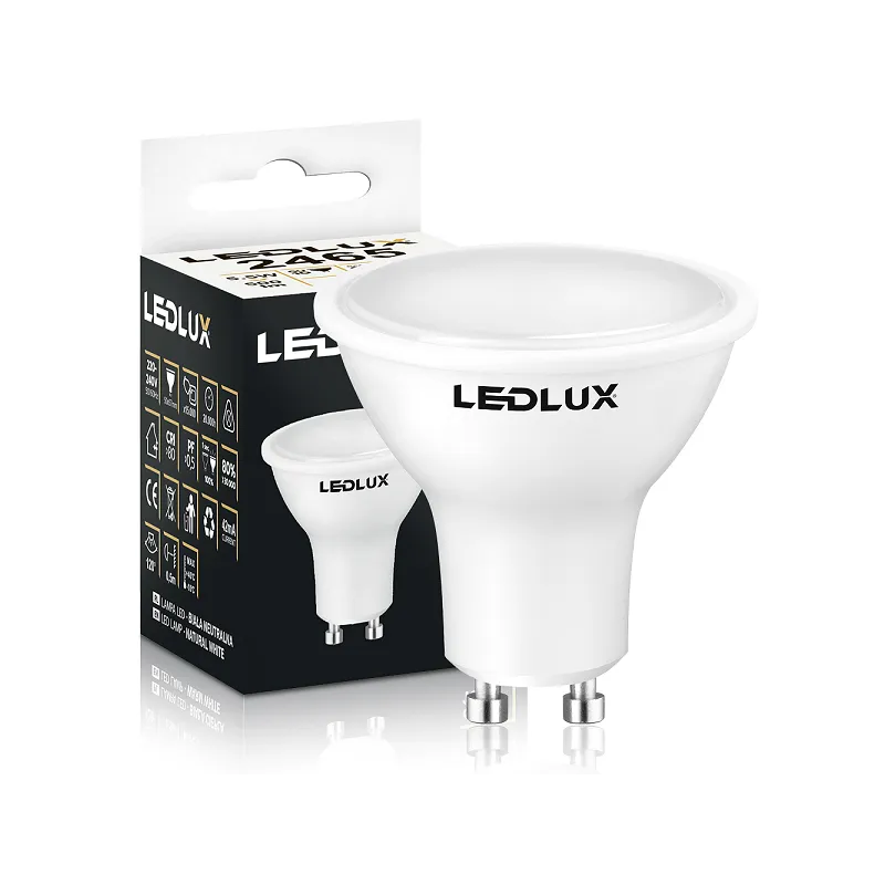 ŻARÓWKA GU10 LED 5,5W 4000K PREMIUM LEDLUX NEUTRALNE ŚWIATŁO