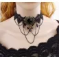 Naszyjnik Choker Koronkowy Z Ozdobnymi Koralikami Gotycki Halloween Jumi