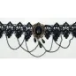 Naszyjnik Choker Koronkowy Z Ozdobnymi Koralikami Gotycki Halloween Jumi