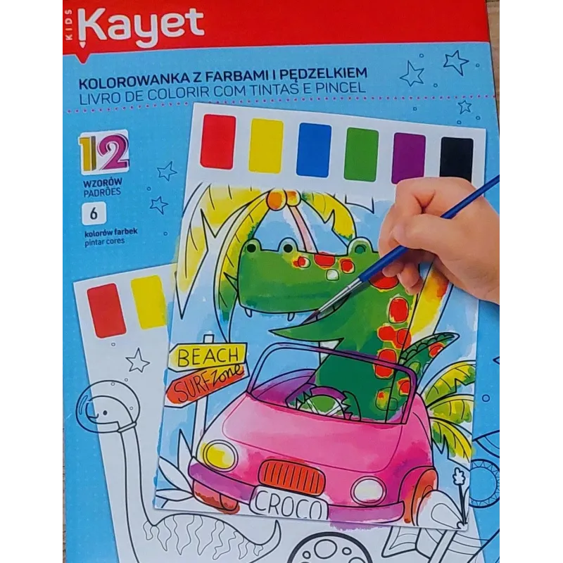 KOLOROWANKA Z FARBAMI I PĘDZĘLKIEM KAYET 3+